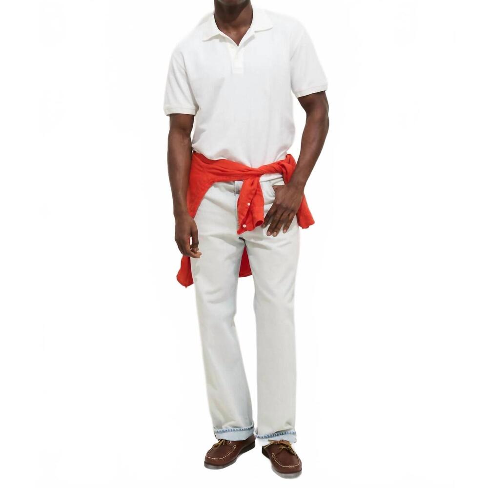 NEW ALEX MILL garment dyed polo in white